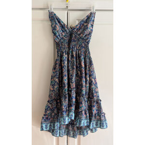 Women's Zury Blue Pink Paisley Mini Dress S